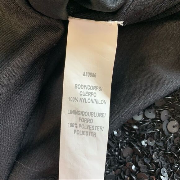 THEIA couture sequin sheath black dress sz 12 - Picture 10 of 11